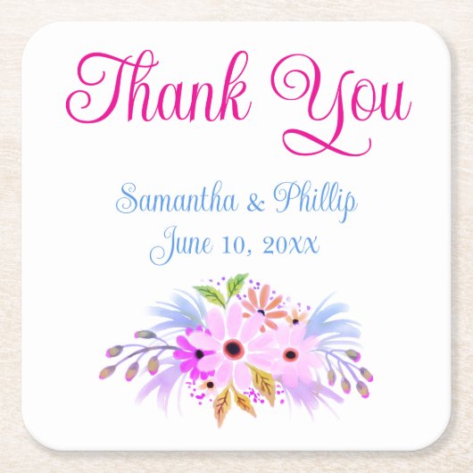 Vielen Dank Untersetzer Gastgeschenk Hochzeit (Vorderseite)