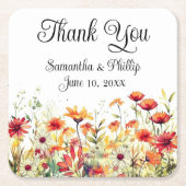 Vielen Dank Untersetzer Gastgeschenk Hochzeit flor (Vorderseite)
