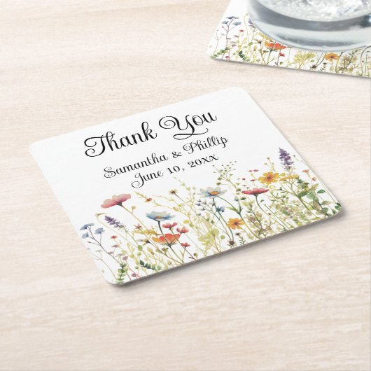 Vielen Dank Untersetzer Gastgeschenk Hochzeit flor (angewinkelt)