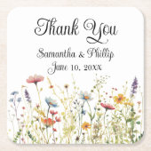 Vielen Dank Untersetzer Gastgeschenk Hochzeit flor (Vorderseite)