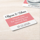 Vielen Dank Untersetzer Gastgeschenk Hochzeit grün (angewinkelt)