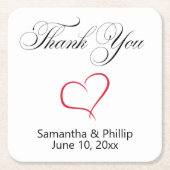 Vielen Dank, Untersetzer Gastgeschenke Hochzeiten (Vorderseite)