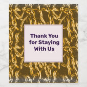 Vielen Dank Vacation House Guest Gold Silver Willk Weinetikett (Einzelnes Label)