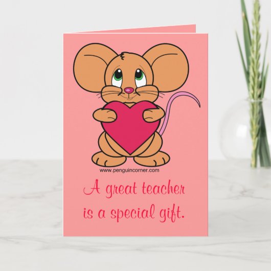 Vielen Dank Valentines Kartenlehrer Dankeskarte (Vorderseite)