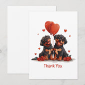 Vielen Dank, Valentinstag Rottweiler Hunde Dankeskarte (Vorne/Hinten)