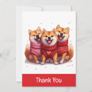 Vielen Dank Valentinstag Shiba Inu Hunde Dankeskarte