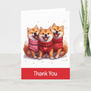 Vielen Dank Valentinstag Shiba Inu Hunde Dankeskarte