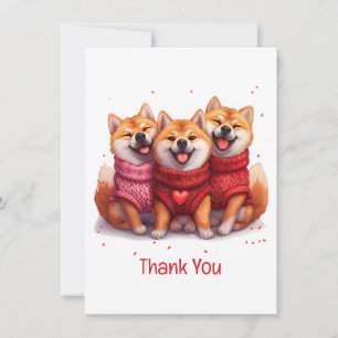 Vielen Dank Valentinstag Shiba Inu Hunde Dankeskarte