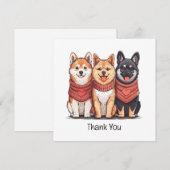 Vielen Dank Valentinstag Shiba Inu Hunde Dankeskarte (Vorne/Hinten)