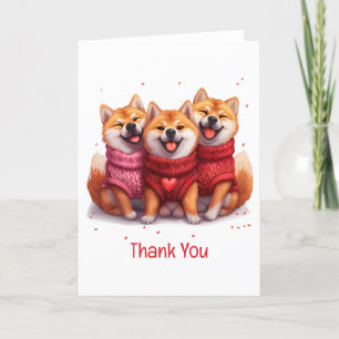 Vielen Dank Valentinstag Shiba Inu Hunde Dankeskarte