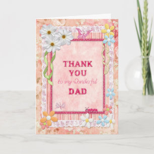 Vielen Dank, Vater, Blume und Schmetterlinge Karte