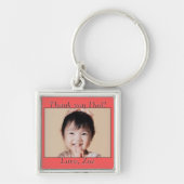 Vielen Dank, Vater in Rot, Foto und Name Schlüsselanhänger (Vorne)