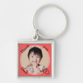 Vielen Dank, Vater in Rot und Rot, Foto und Name Schlüsselanhänger (Vorne)