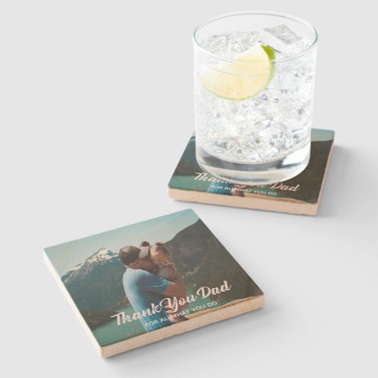 Vielen Dank, Vater Sandstone Untersetzer (Seitenansicht)