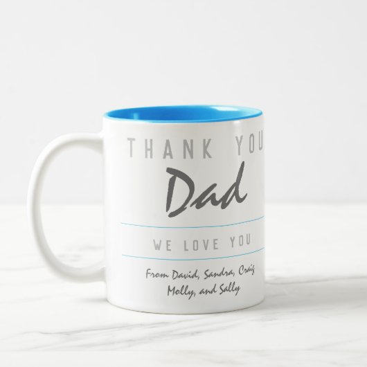 Vielen Dank Vater Zwei-Tone-Kaffee-Tasse Zweifarbige Tasse (Links)