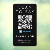 Vielen Dank Venmo Moderne Scan zu bezahlen QR Code Fensteraufkleber (Blatt 3)