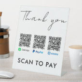 Vielen Dank Venmo Paypal CashApp Scan zu bezahlen Sockelschild (In Situ)