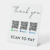 Vielen Dank Venmo Paypal CashApp Scan zu bezahlen Sockelschild (Vorderseite)