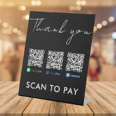 Vielen Dank Venmo Paypal CashApp Scan zu zahlen Bl Sockelschild