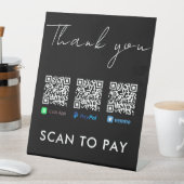 Vielen Dank Venmo Paypal CashApp Scan zu zahlen Bl Sockelschild (In Situ)