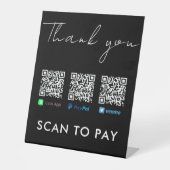 Vielen Dank Venmo Paypal CashApp Scan zu zahlen Bl Sockelschild (Vorderseite)