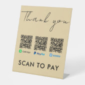 Vielen Dank Venmo Paypal CashApp Scan zu zahlen Gr Sockelschild (Vorderseite)