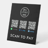 Vielen Dank Venmo Paypal CashApp Scan zum Bezahlen Sockelschild (Vorderseite)