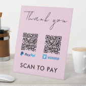 Vielen Dank Venmo Paypal QR Code Scan zu Pay Pink Sockelschild (In Situ)