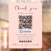 Vielen Dank Venmo QR Code Scan zu zahlen Blush Pin Fensteraufkleber (Blatt 2)