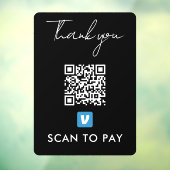 Vielen Dank Venmo QR Code Scan zu zahlen moderne s Fensteraufkleber (Blatt 3)