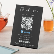Vielen Dank Venmo QR Code Scan zu zahlen Schwarz