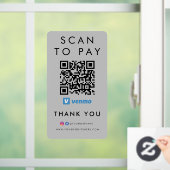 Vielen Dank Venmo Scan zu bezahlen QR Code Moderne Fensteraufkleber (Zuhause)