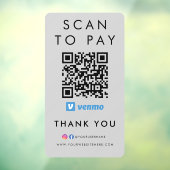 Vielen Dank Venmo Scan zu bezahlen QR Code Moderne Fensteraufkleber (Blatt 3)
