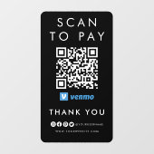 Vielen Dank Venmo Scan zu bezahlen QR Code Moderne Fensteraufkleber (Blatt)