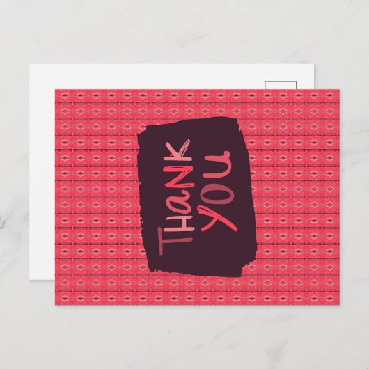 Vielen Dank Vertikal gesteckte Ornamente rosa Must Postkarte (Vorne/Hinten)