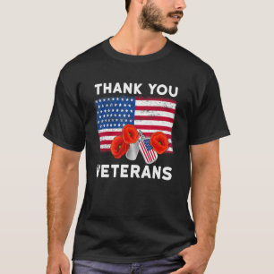 Vielen Dank Veteranen Kampfstiefel Mohn Blume Vete T-Shirt