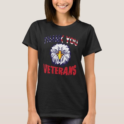Vielen Dank Veteranen Military American Flag Happy T-Shirt (Vorderseite)