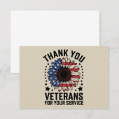 Vielen Dank Veteranen Sunflower Militär Tag Dankeskarte (Vorne/Hinten)