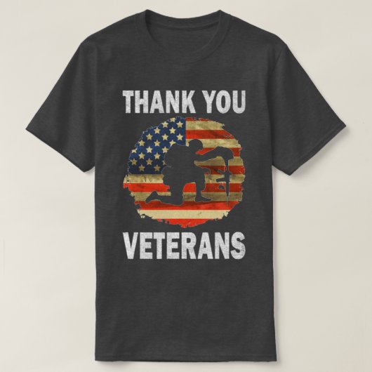 Vielen Dank Veteranen Tag Vintag T-Shirt (Design vorne)