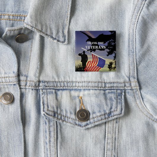 Vielen Dank Veterans American Eagle Pinback Button (Beispiel)