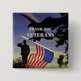 Vielen Dank Veterans American Eagle Pinback Button