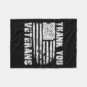 Vielen Dank Veterans American Flag Proud Veteran Fleecedecke (Vorderseite (Horizontal))