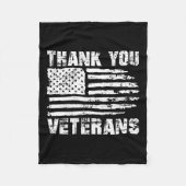 Vielen Dank Veterans American Flag Proud Veteran Fleecedecke (Vorderseite)