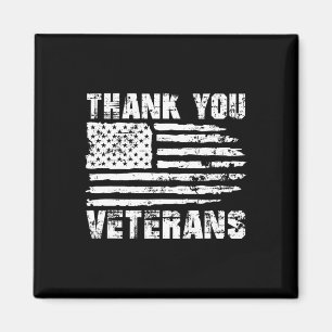 Vielen Dank Veterans American Flag Proud Veteran Magnet