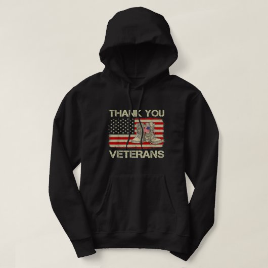 Vielen Dank Veterans Combat Boots Veteran Day Amer Hoodie (Design vorne)