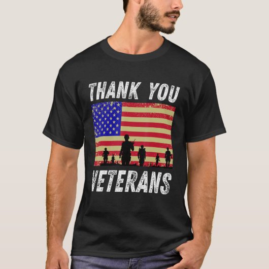 Vielen Dank Veterans Combat Boots Veteran Day Amer T-Shirt (Vorderseite)