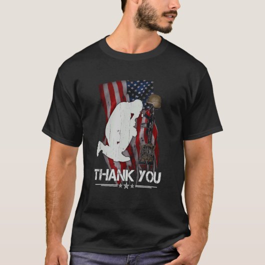 Vielen Dank Veterans Combat Boots Veteran Day Amer T-Shirt (Vorderseite)