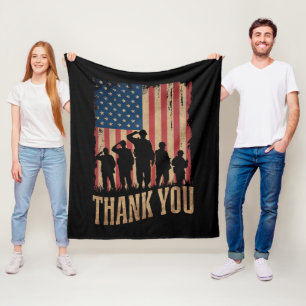 Vielen Dank Veterans Day American Flag Vintag Fleecedecke
