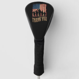 Vielen Dank Veterans Day American Flag Vintag Golf Headcover
