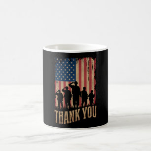 Vielen Dank Veterans Day American Flag Vintag Kaffeetasse